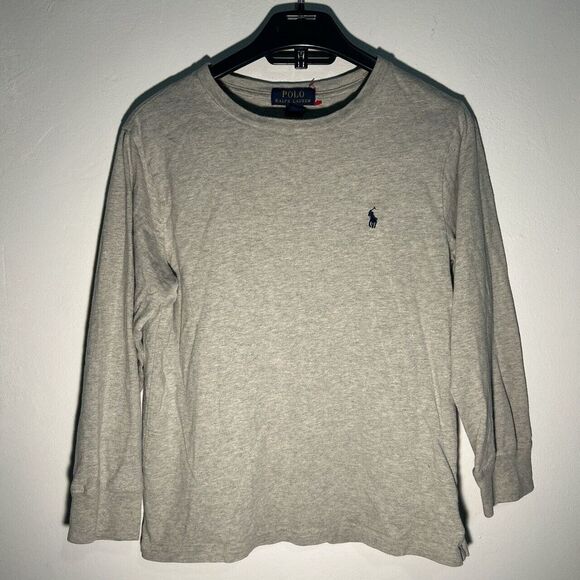 Polo Ralph Lauren Boys M 10-12 Youth Long sleeve Cotton Pullover Gray - Picture 1 of 4